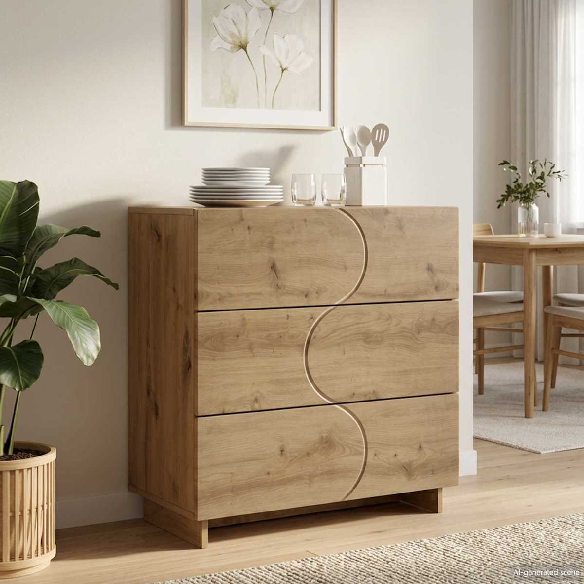 Skænk 70 x 38 x 75 cm Konstrueret træ