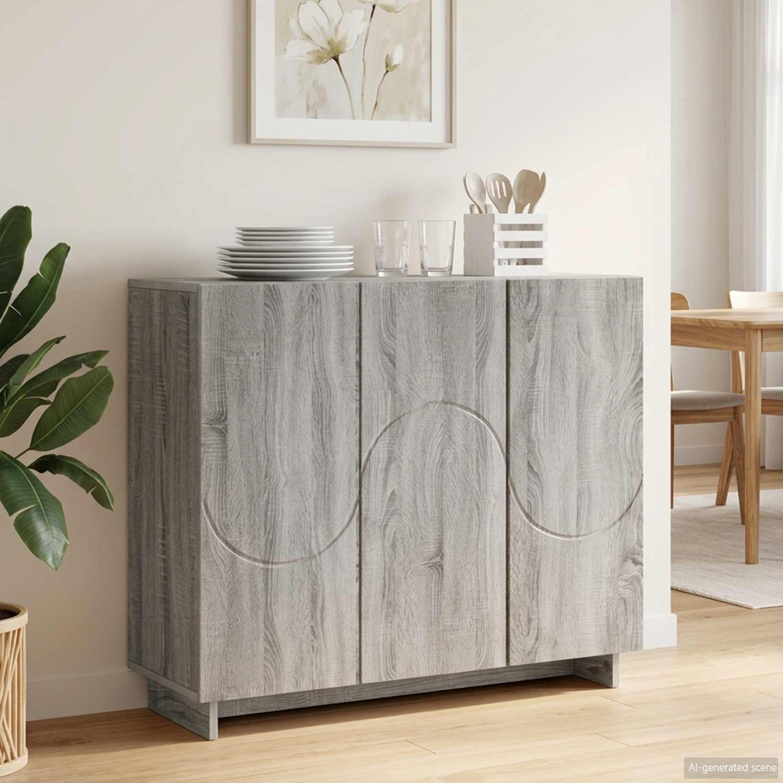 Бюфет Сив Сонома 85.5 x 31 x 75 см Инженерна дървесина