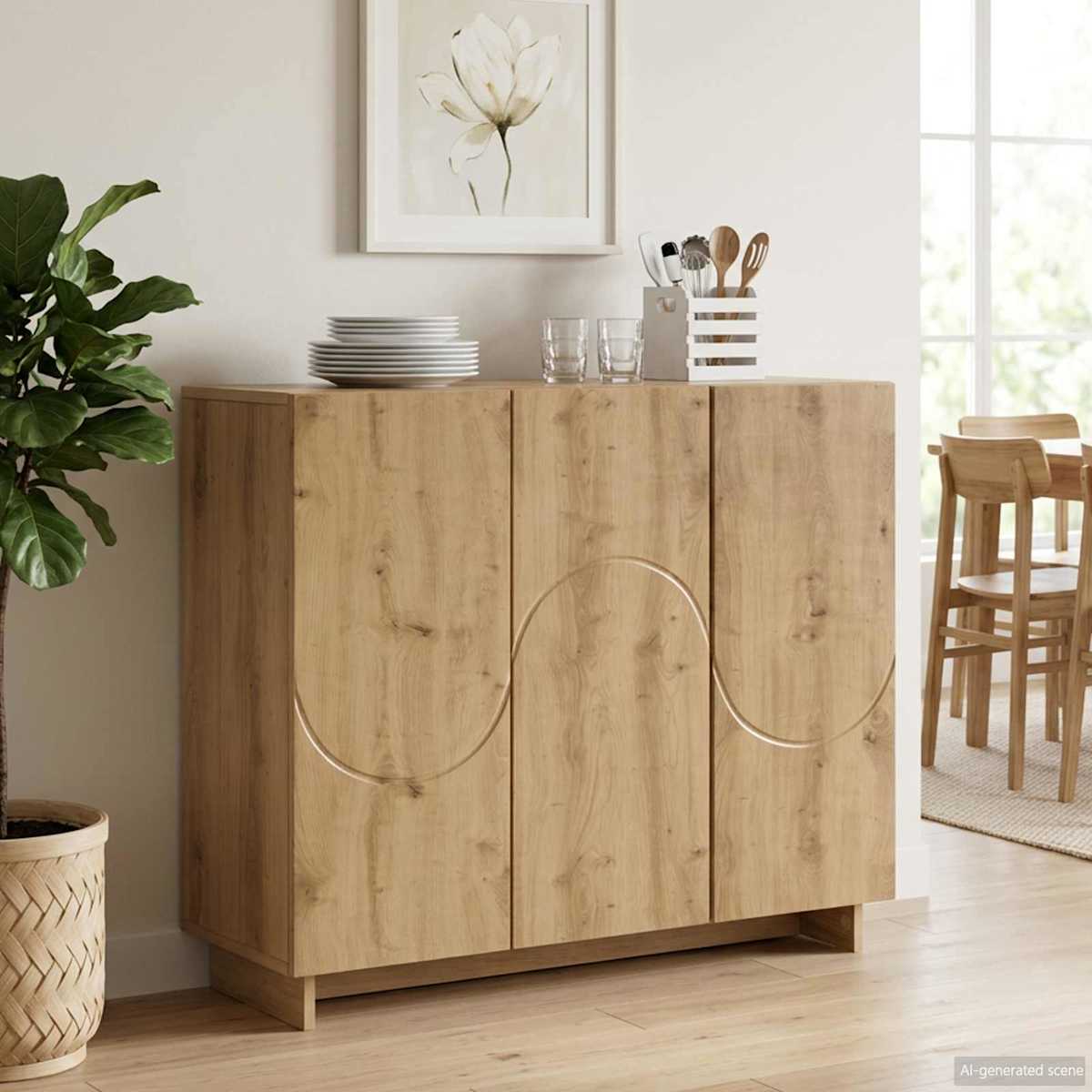 Sideboard 85.5 x 31 x 75 cm Konstrueret træ