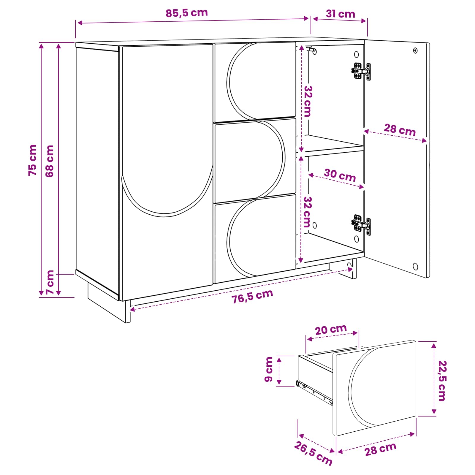 Sideboard size guide