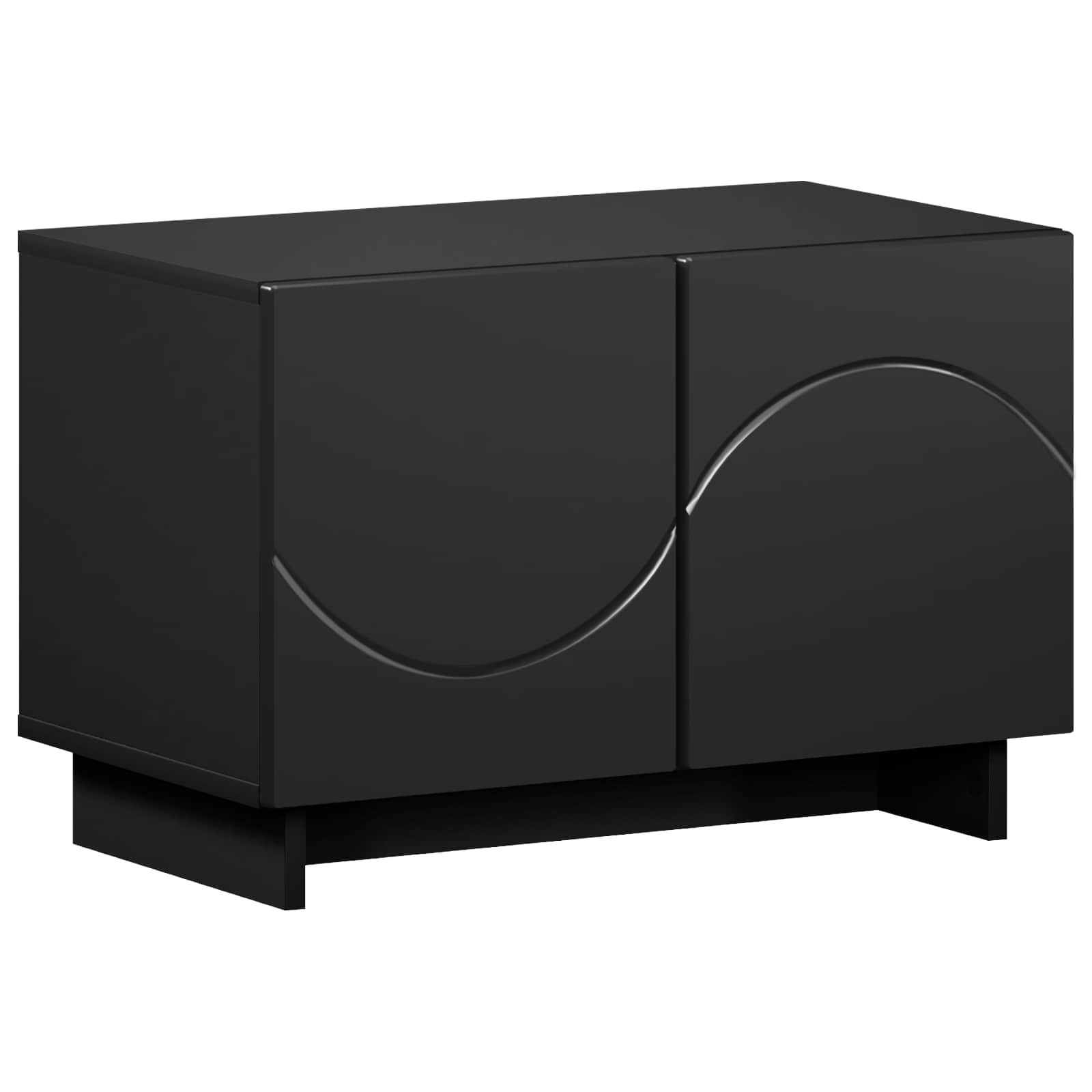 ТВ стойка 60 x 34.5 x 40 cm Черно Инженерна дървесина — изображение 2