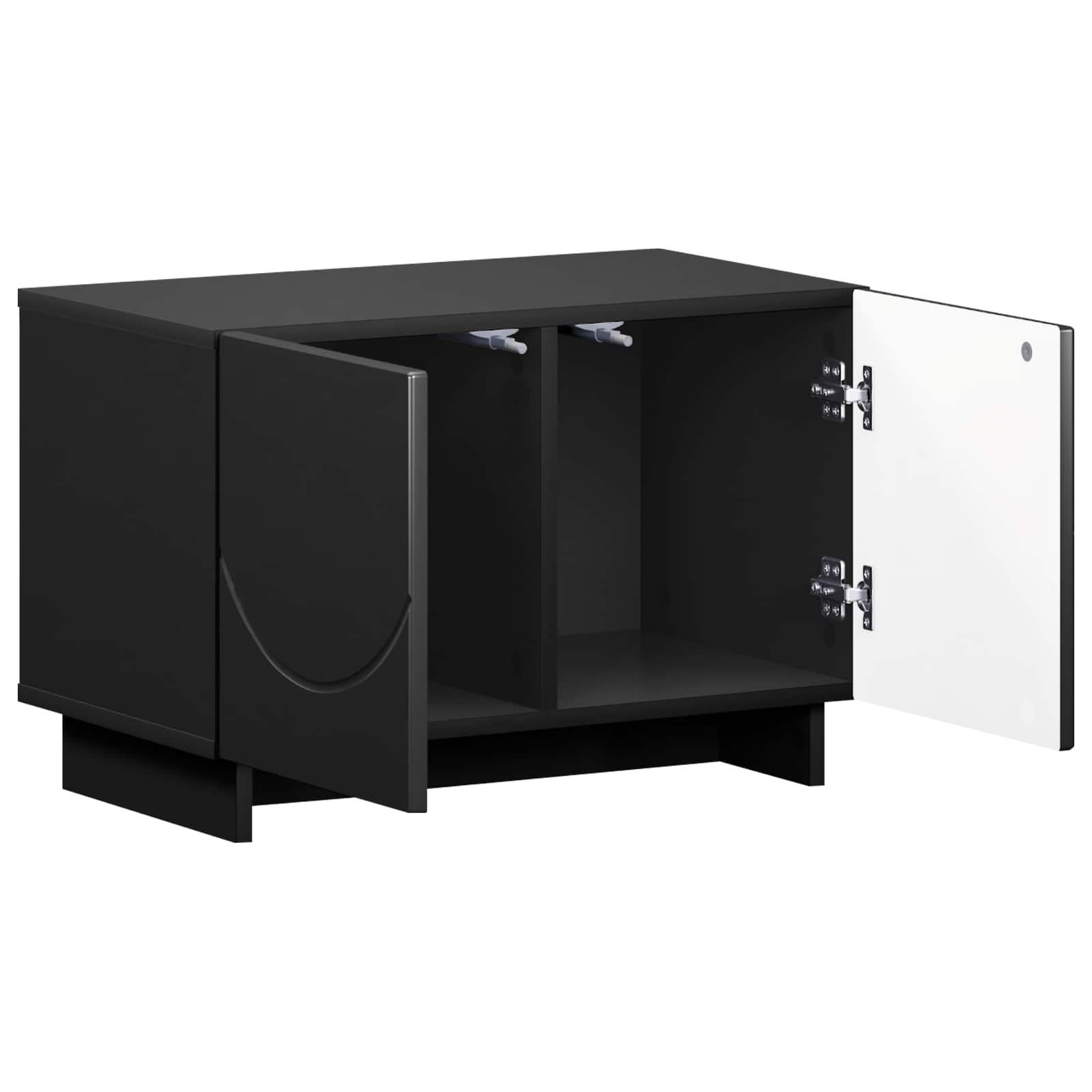 ТВ стойка 60 x 34.5 x 40 cm Черно Инженерна дървесина — изображение 3