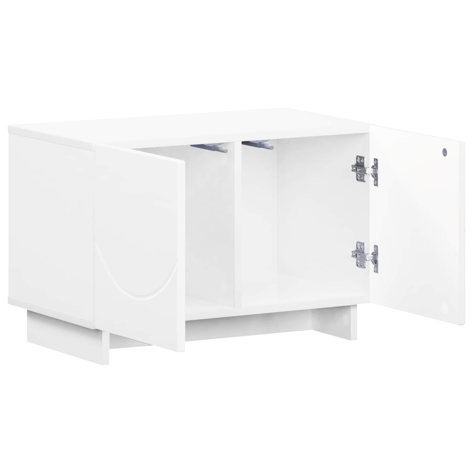 ТВ стойка 60 x 34.5 x 40 cm Бял гланц Инженерна дървесина — изображение 3