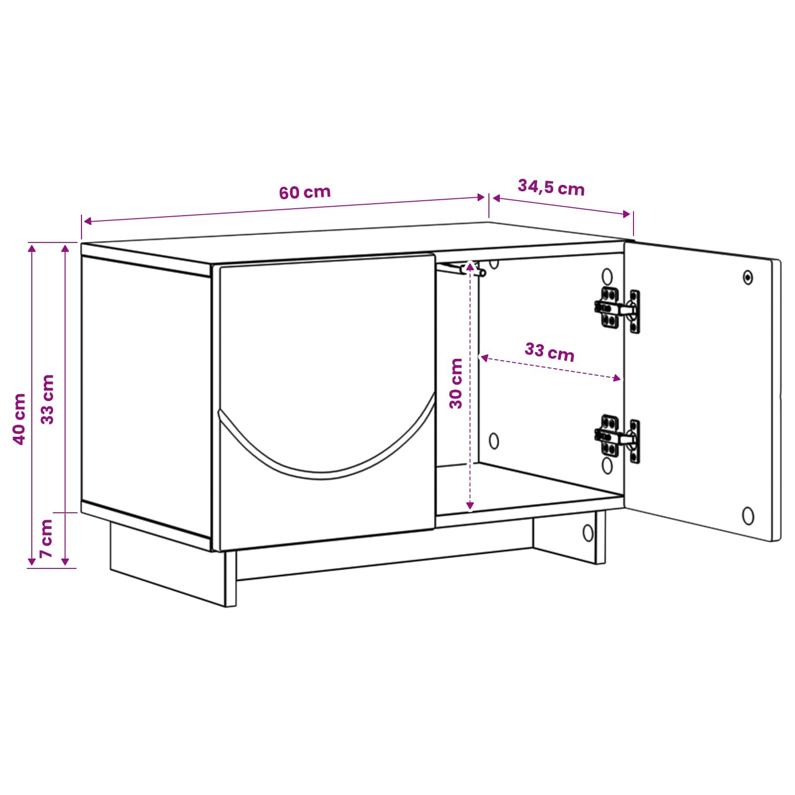 TV stojalo 60 x 34.5 x 40 cm Star les Konstruiran les