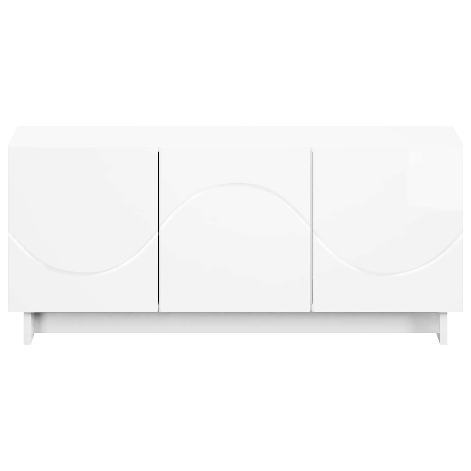 TV stojalo 90 x 34,5 x 40 cm Bela visok sijaj Konstruiran les