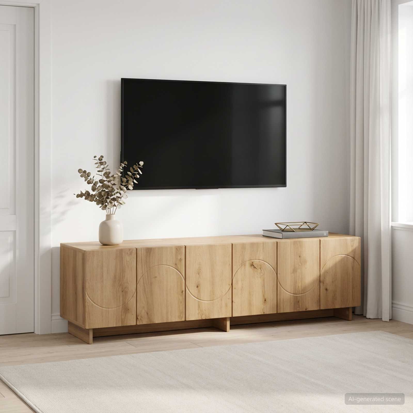 ТВ стойка 140 x 34,5 x 40 см Дъб артизан Инженерна дървесина