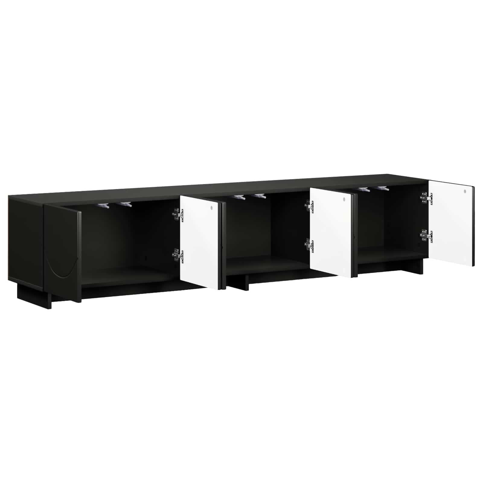 ТВ стойка 179.5 x 34.5 x 40 cm Черно Инженерна дървесина — изображение 3
