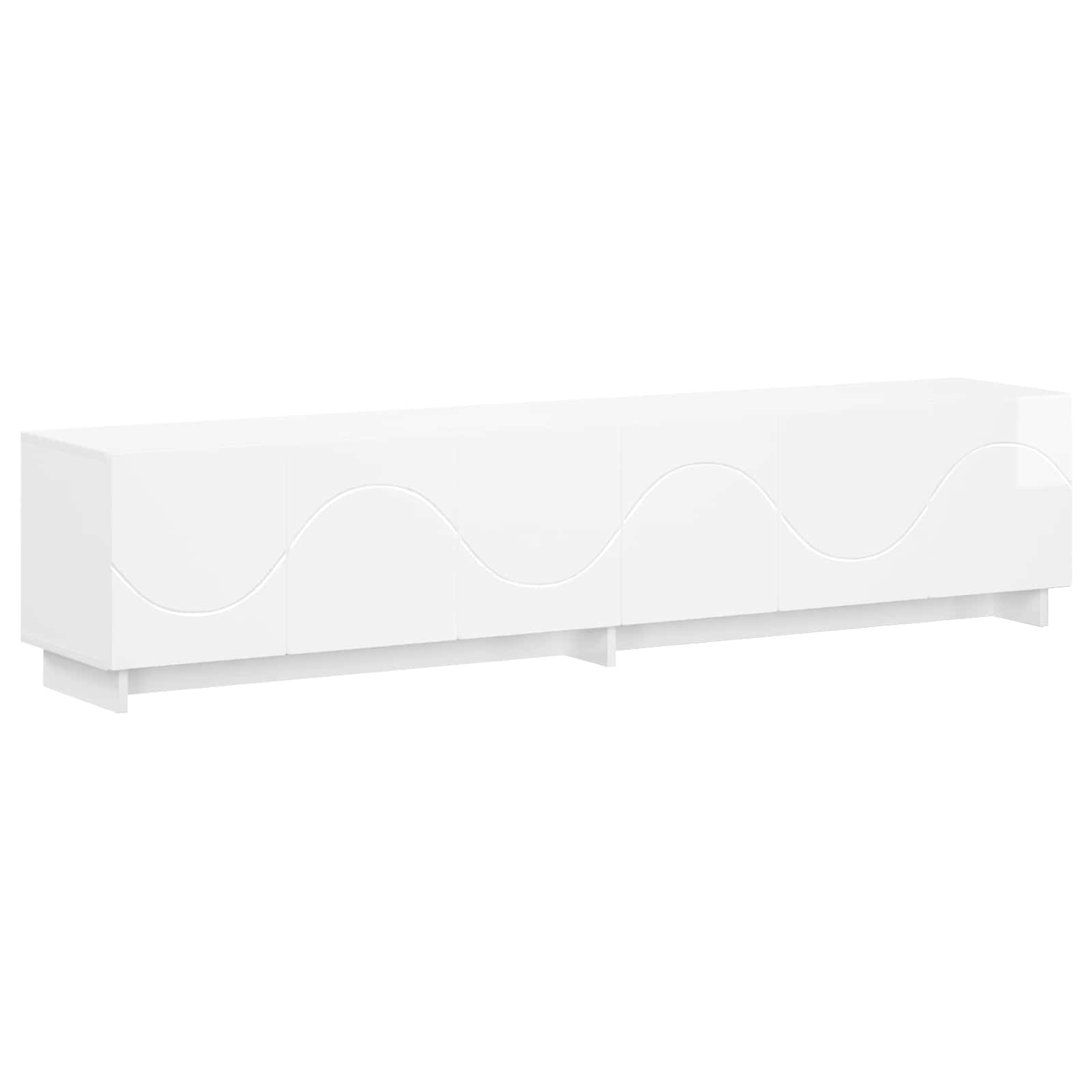 ТВ стойка 179.5 x 34.5 x 40 cm Бял гланц Инженерна дървесина — изображение 2