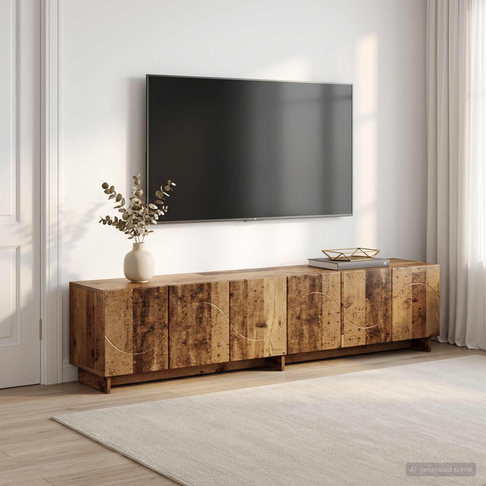 ТВ стойка 179.5 x 34.5 x 40 cm Старо дърво Инженерна дървесина