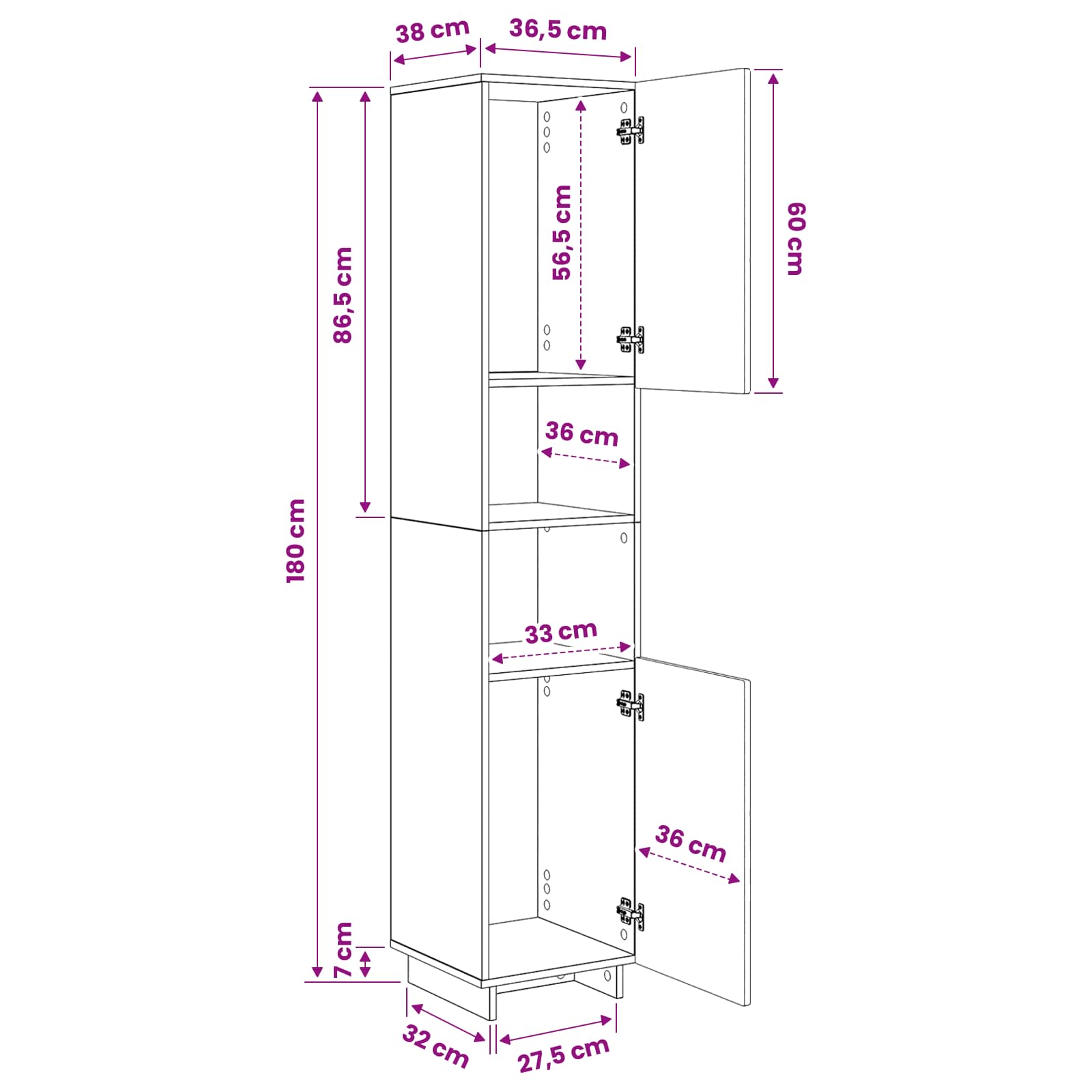 Bathroom Cabinet size guide