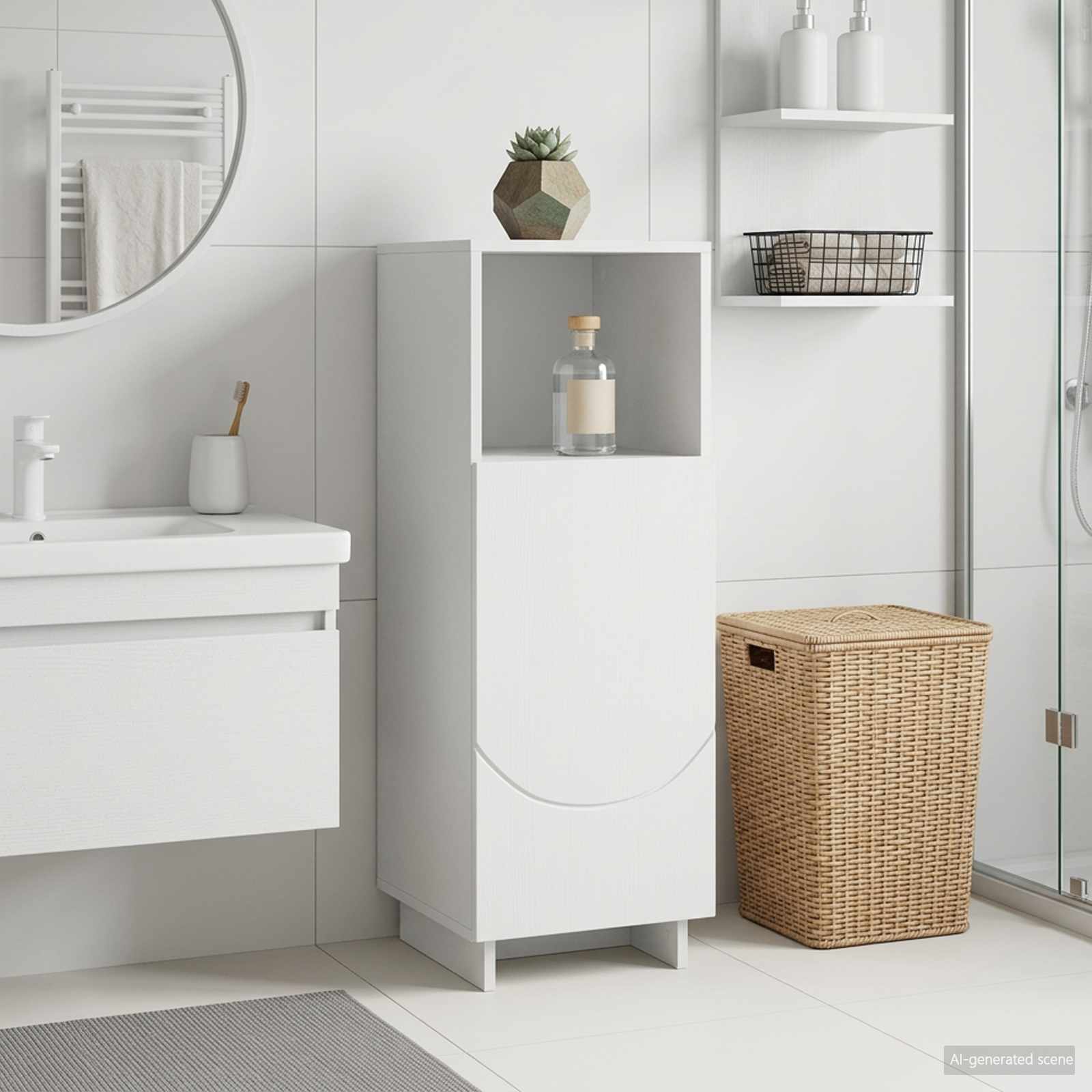 vidaXL Badrumsskåp Vit 36,5 x 38 x 95 cm Konstruerat trä