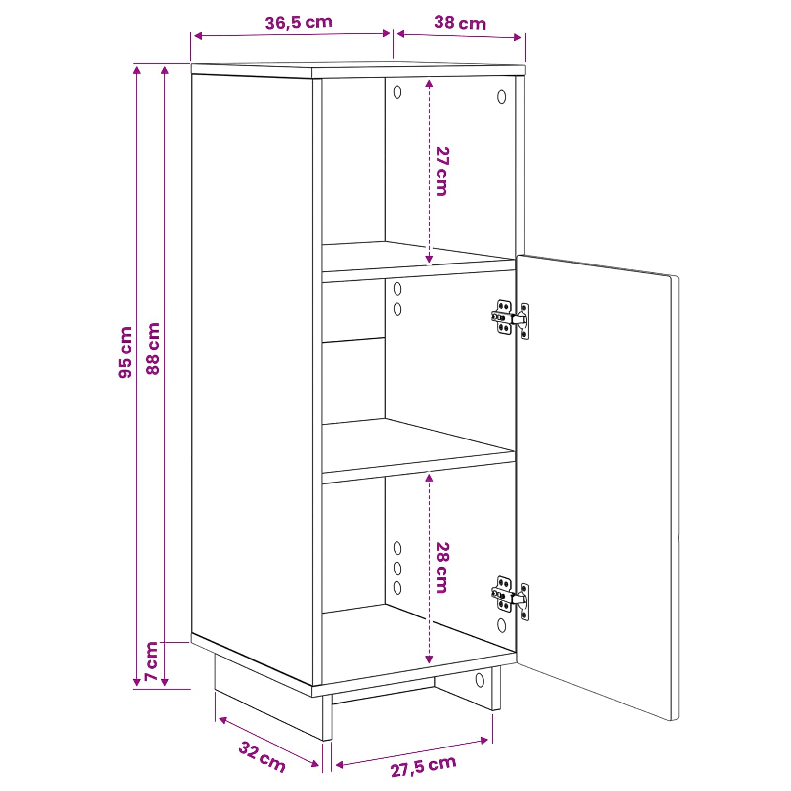 Bathroom Cabinet size guide