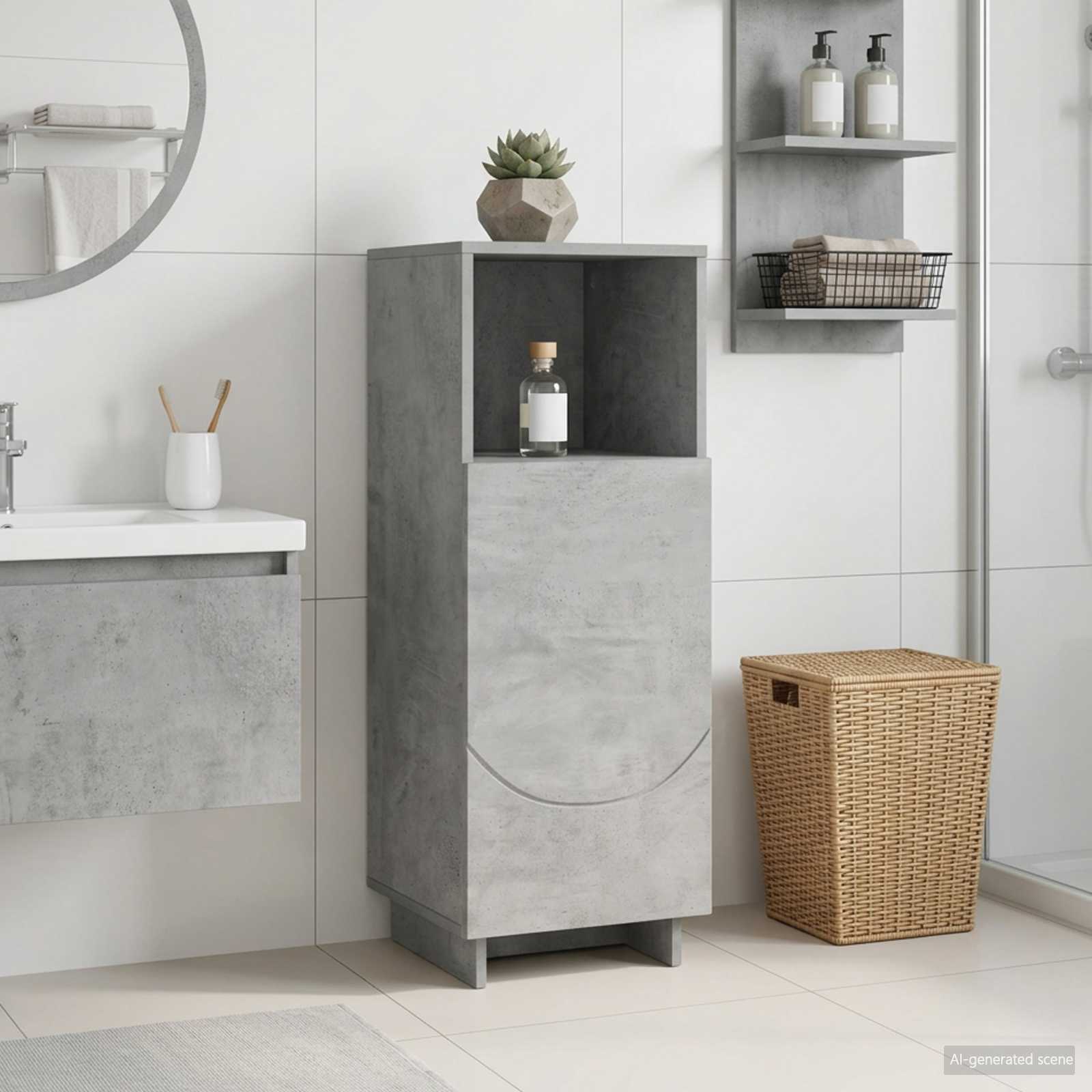 vidaXL Badrumsskåp Betonggrå 36,5 x 38 x 95 cm Konstruerat trä