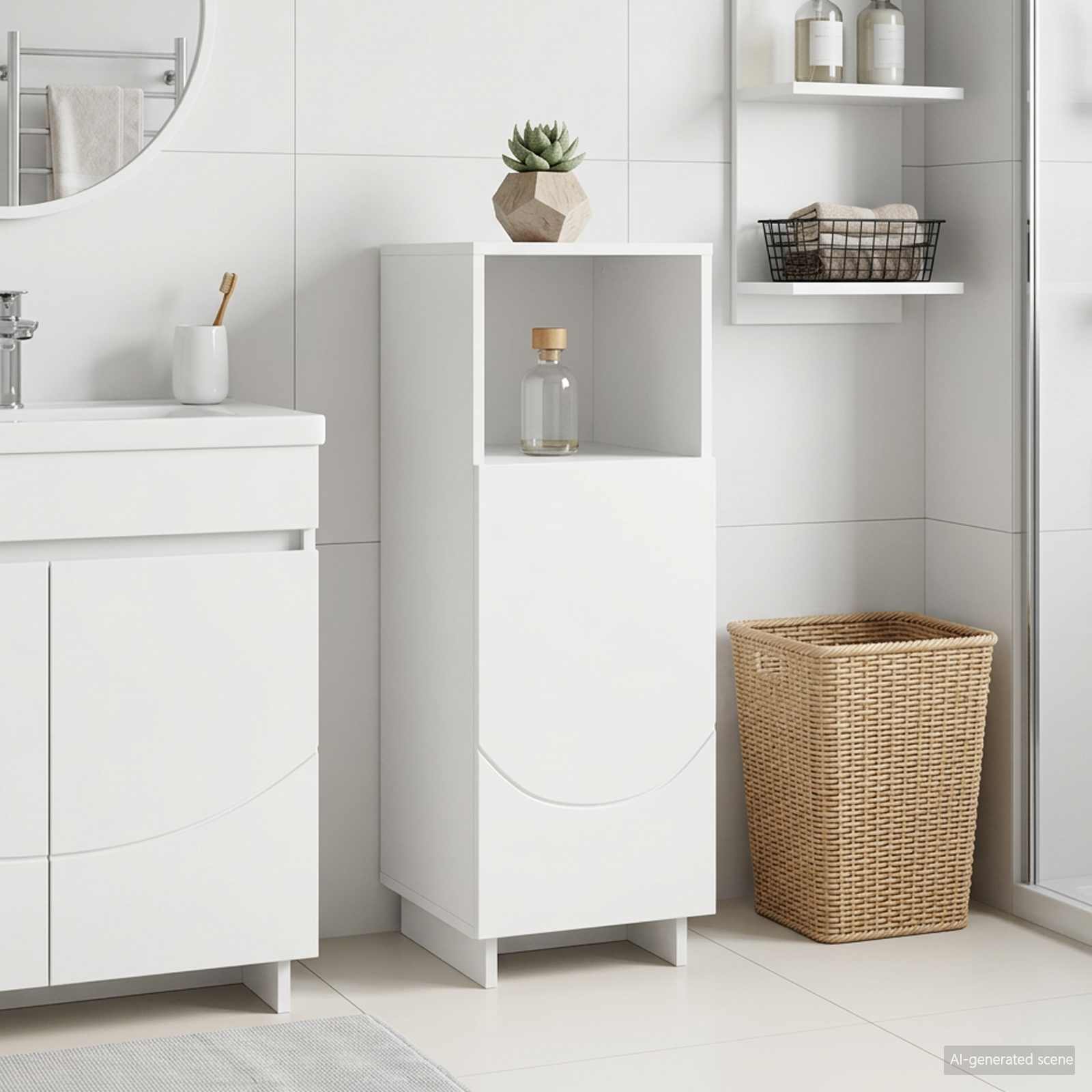 vidaXL Badrumsskåp Vit högglans 36,5 x 38 x 95 cm Konstruerat trä