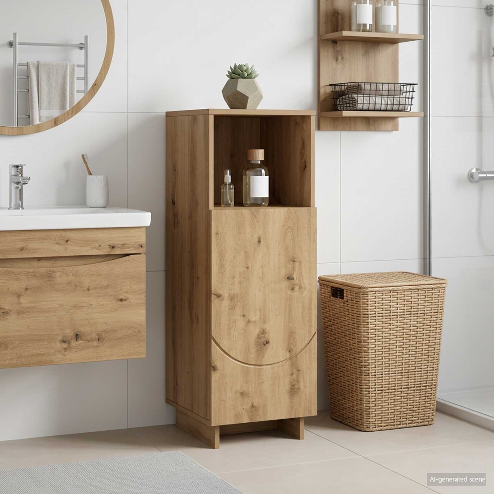 vidaXL Badrumsskåp Artisan-ek 36,5 x 38 x 95 cm Konstruerat trä
