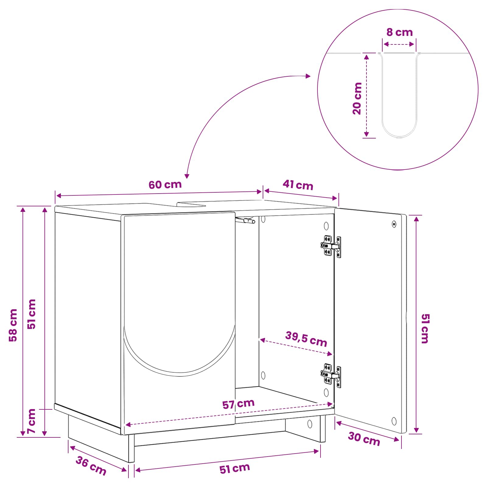 Bathroom Cabinet size guide