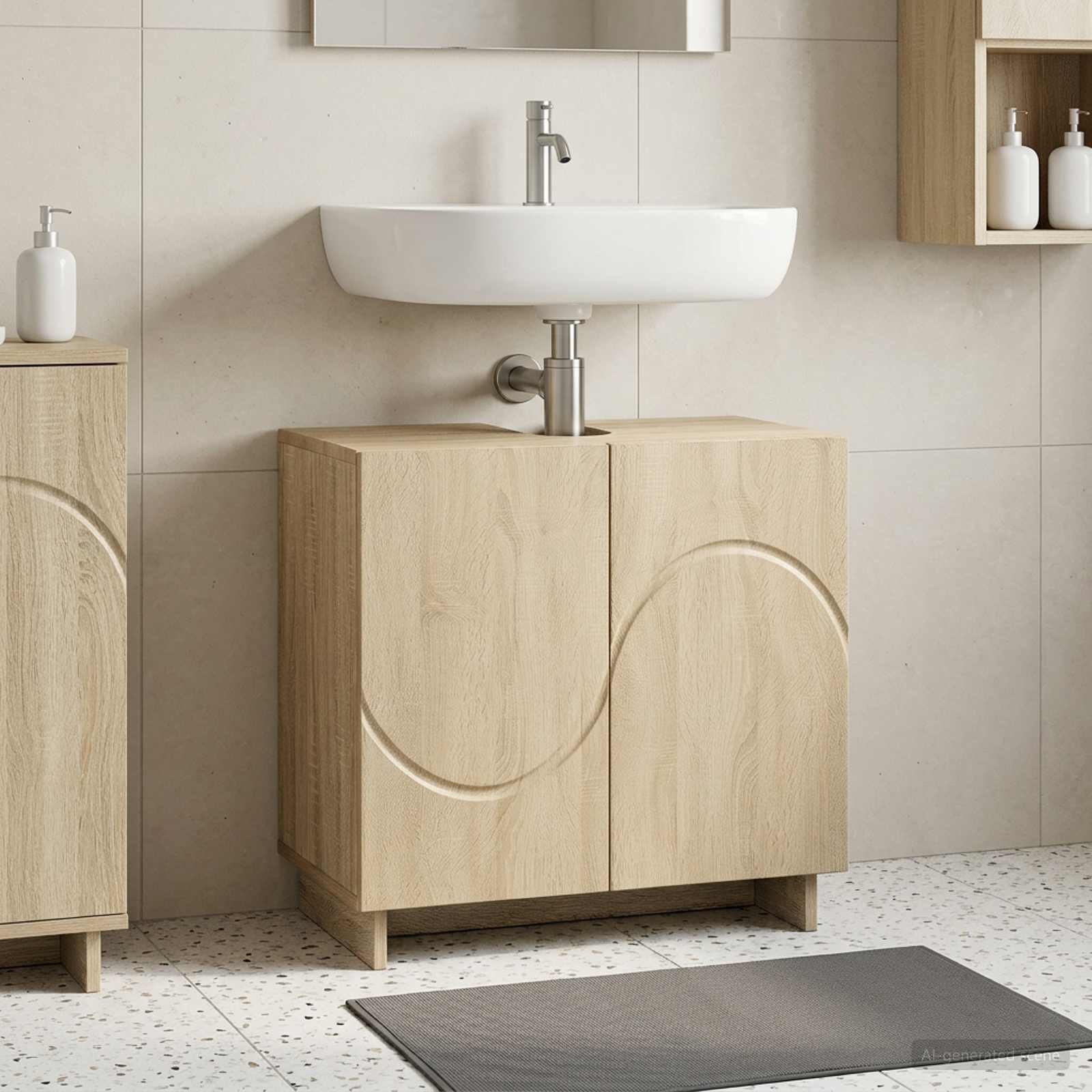 vidaXL Badrumsskåp Sonoma-ek 60 x 41 x 58 cm Konstruerat trä