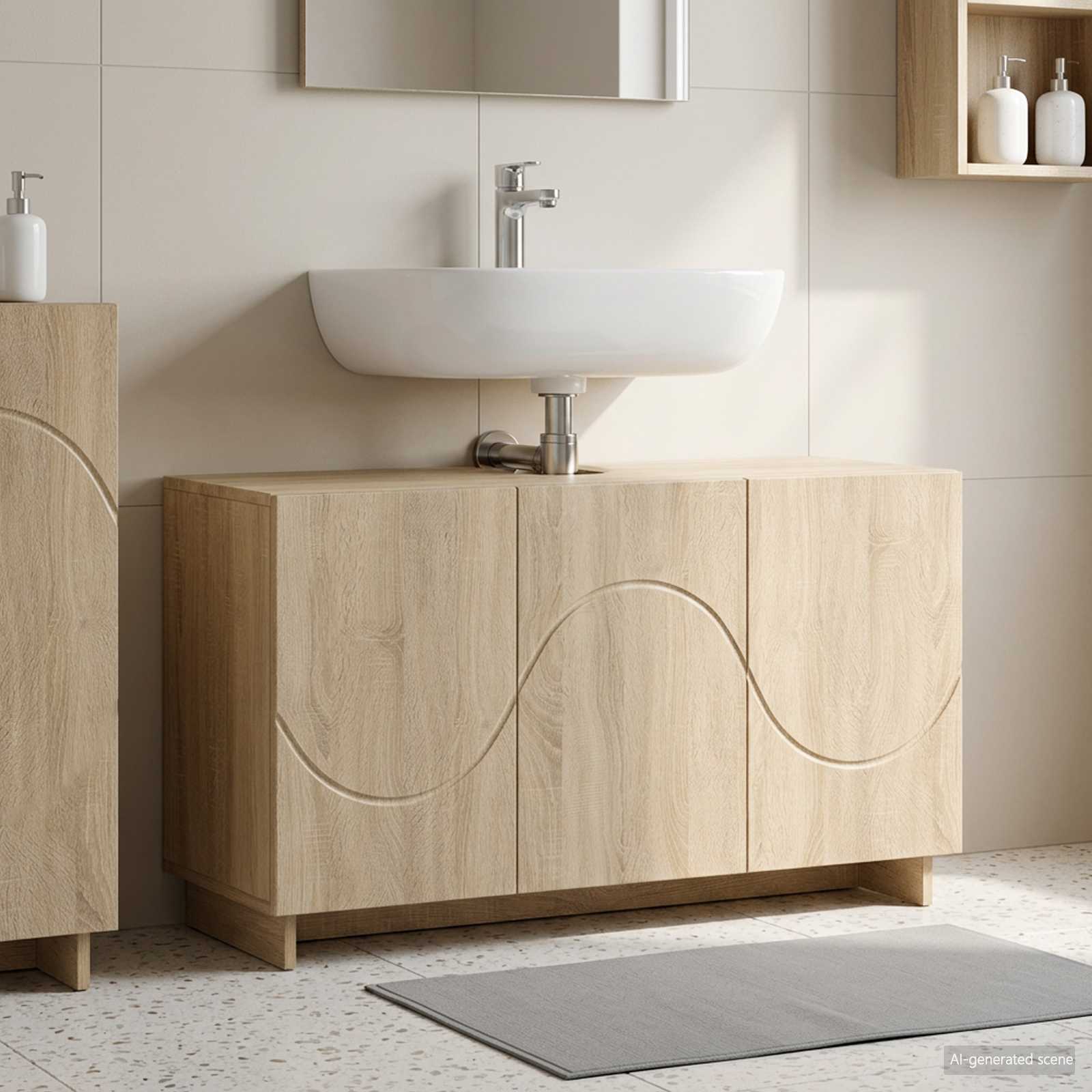 vidaXL Badrumsskåp Sonoma-ek 101 x 41 x 58 cm Konstruerat trä