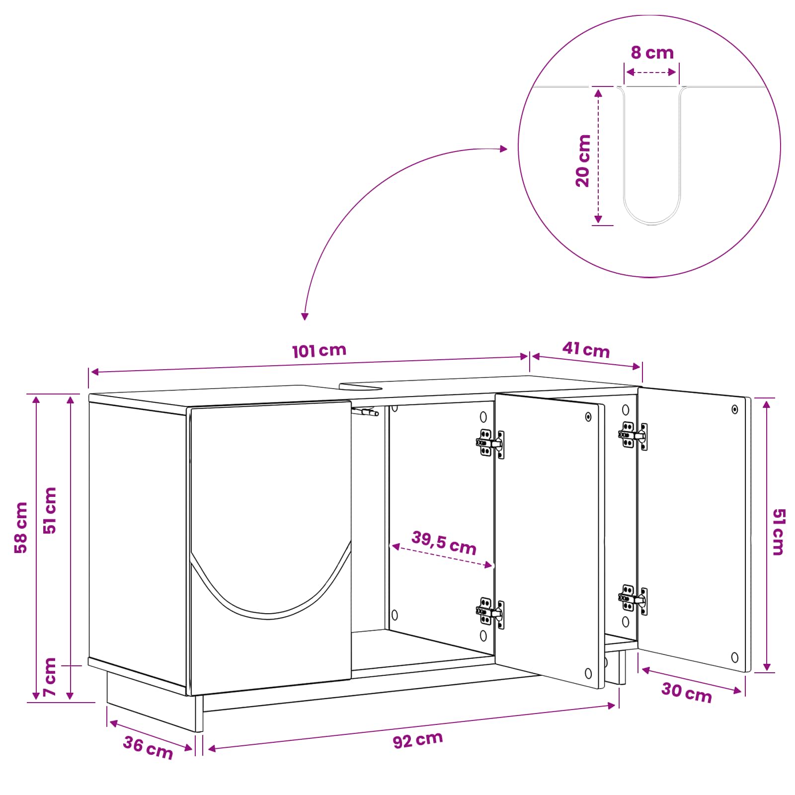 Bathroom Cabinet size guide