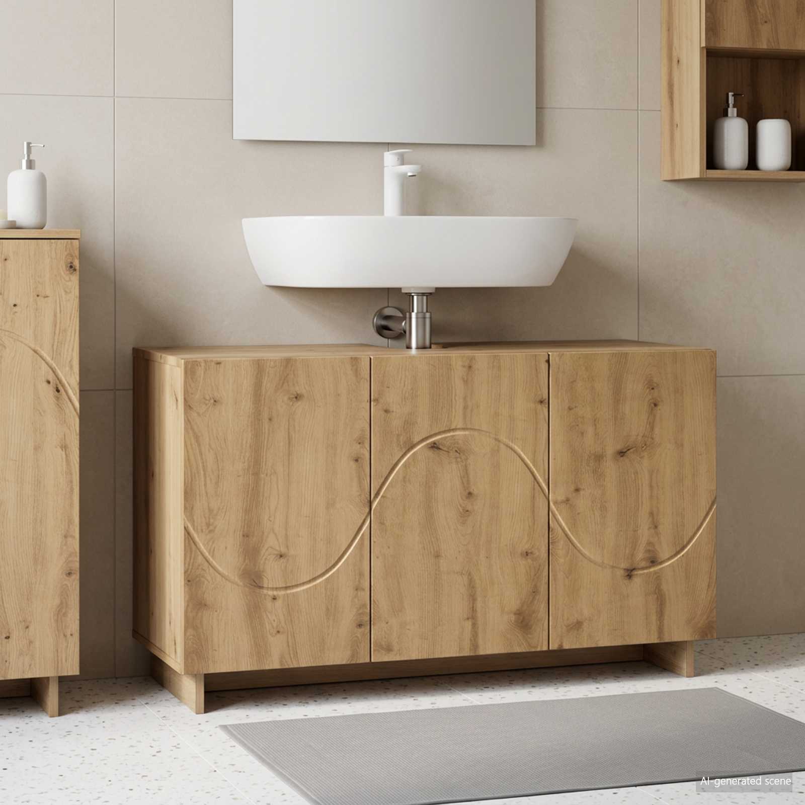 vidaXL Badschrank Artisan-Eiche 101 x 41 x 58 cm Holzwerkstoff
