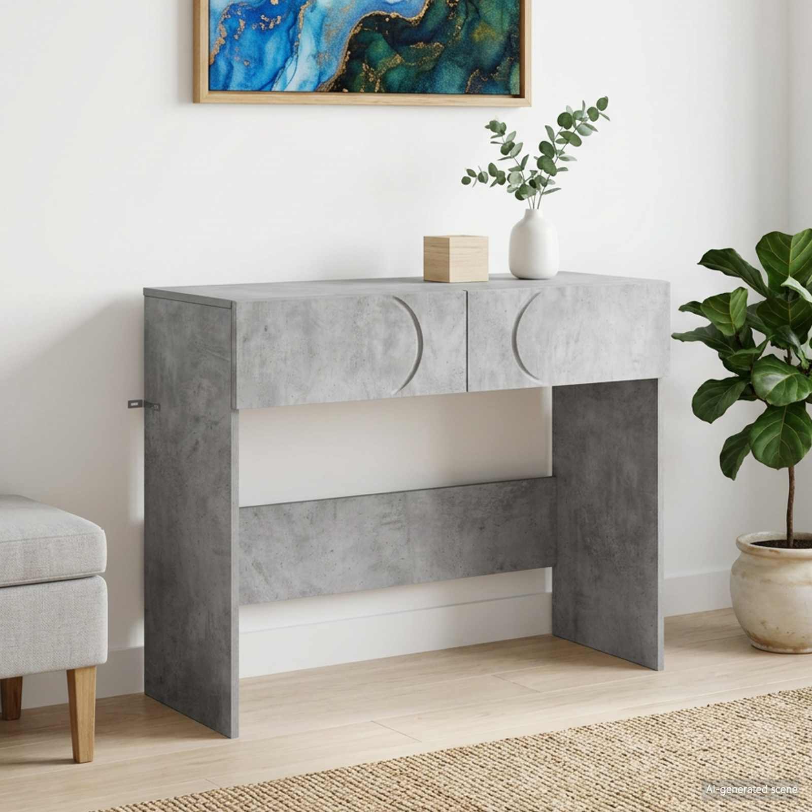 Конзолна маса Бетонно сиво 96,5 x 38 x 75 см