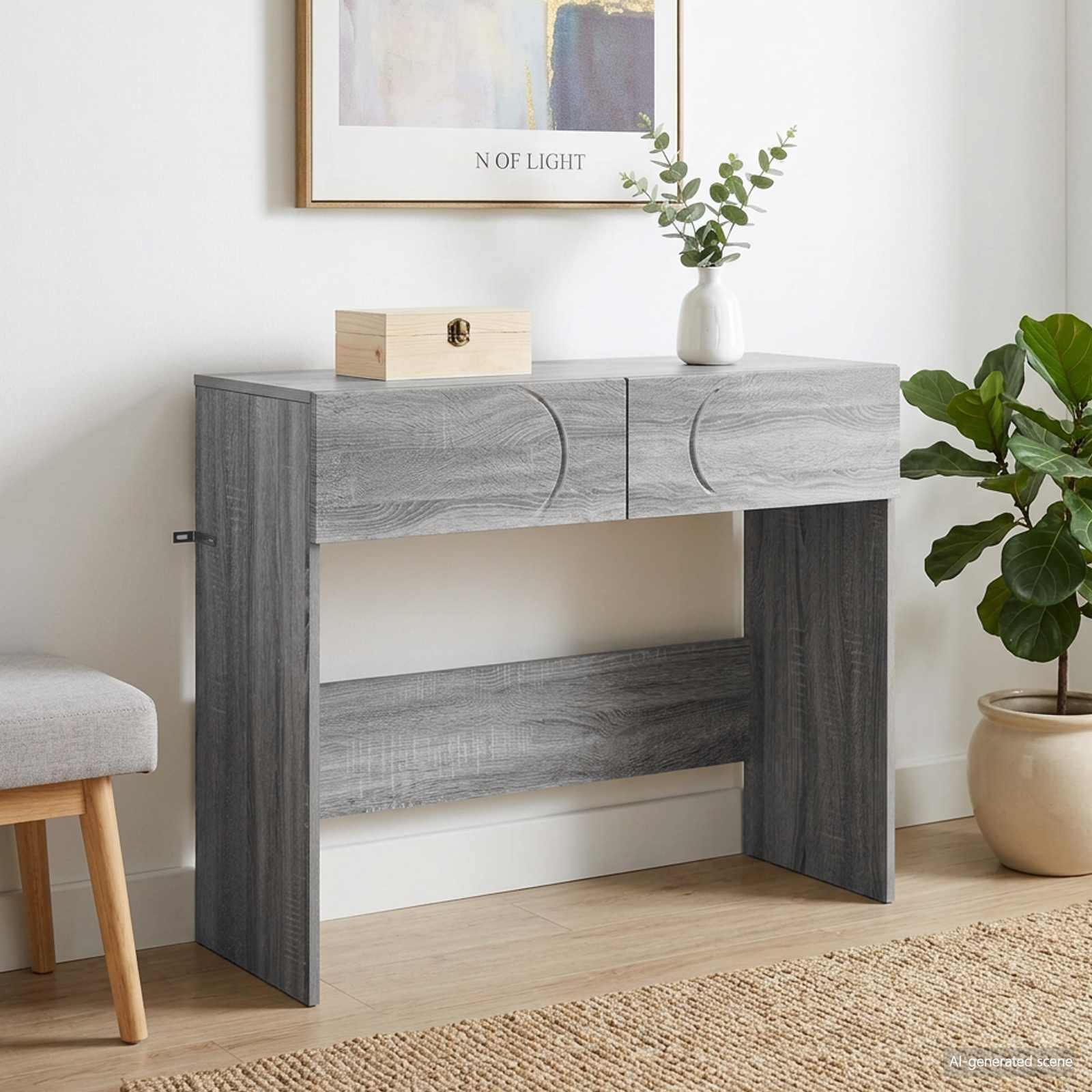 Конзолна маса Сив Сонома 96,5 x 38 x 75 см Инженерна дървесина