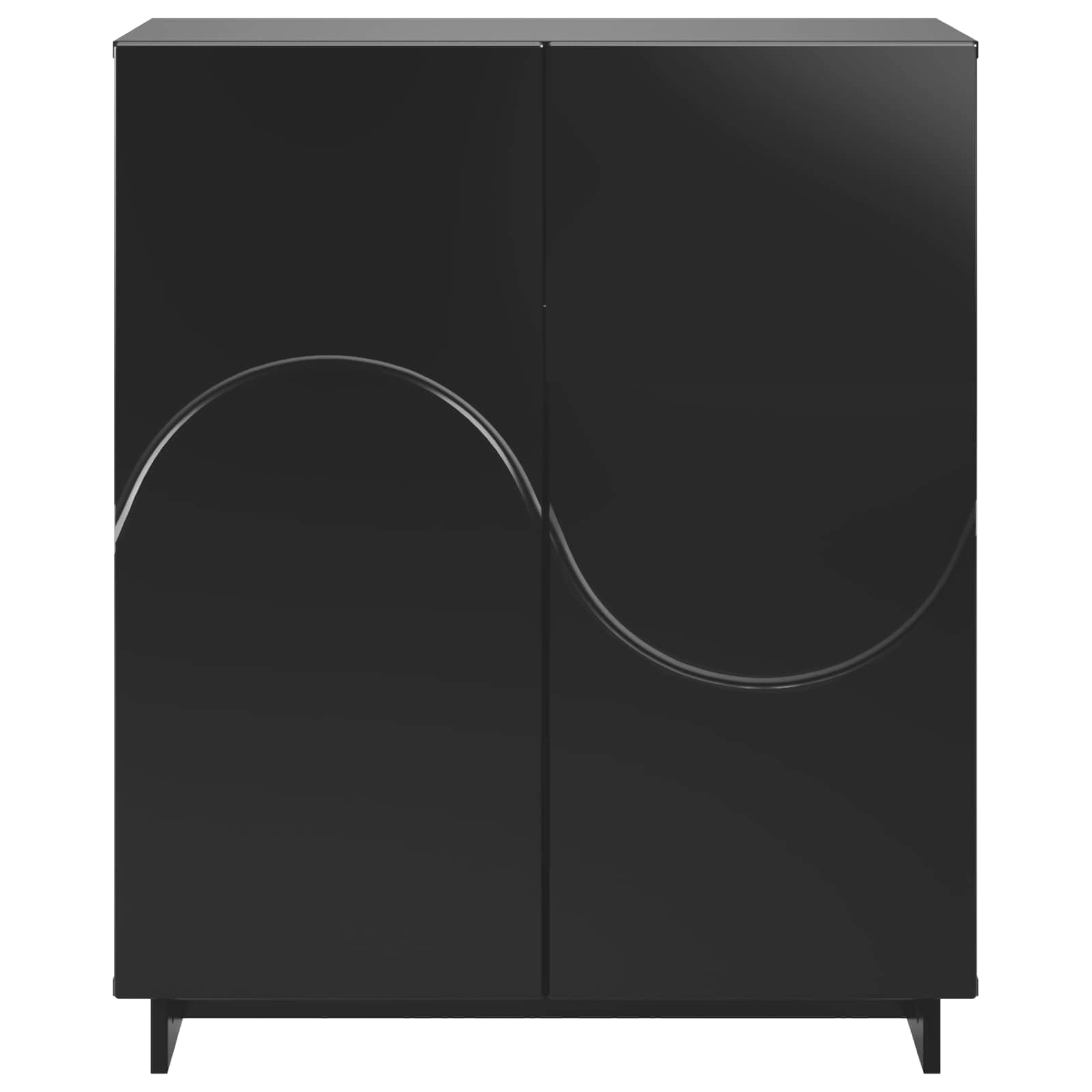 Schoenenkast 73 x 38 x 87,5 cm Bewerkt hout Zwart image 4