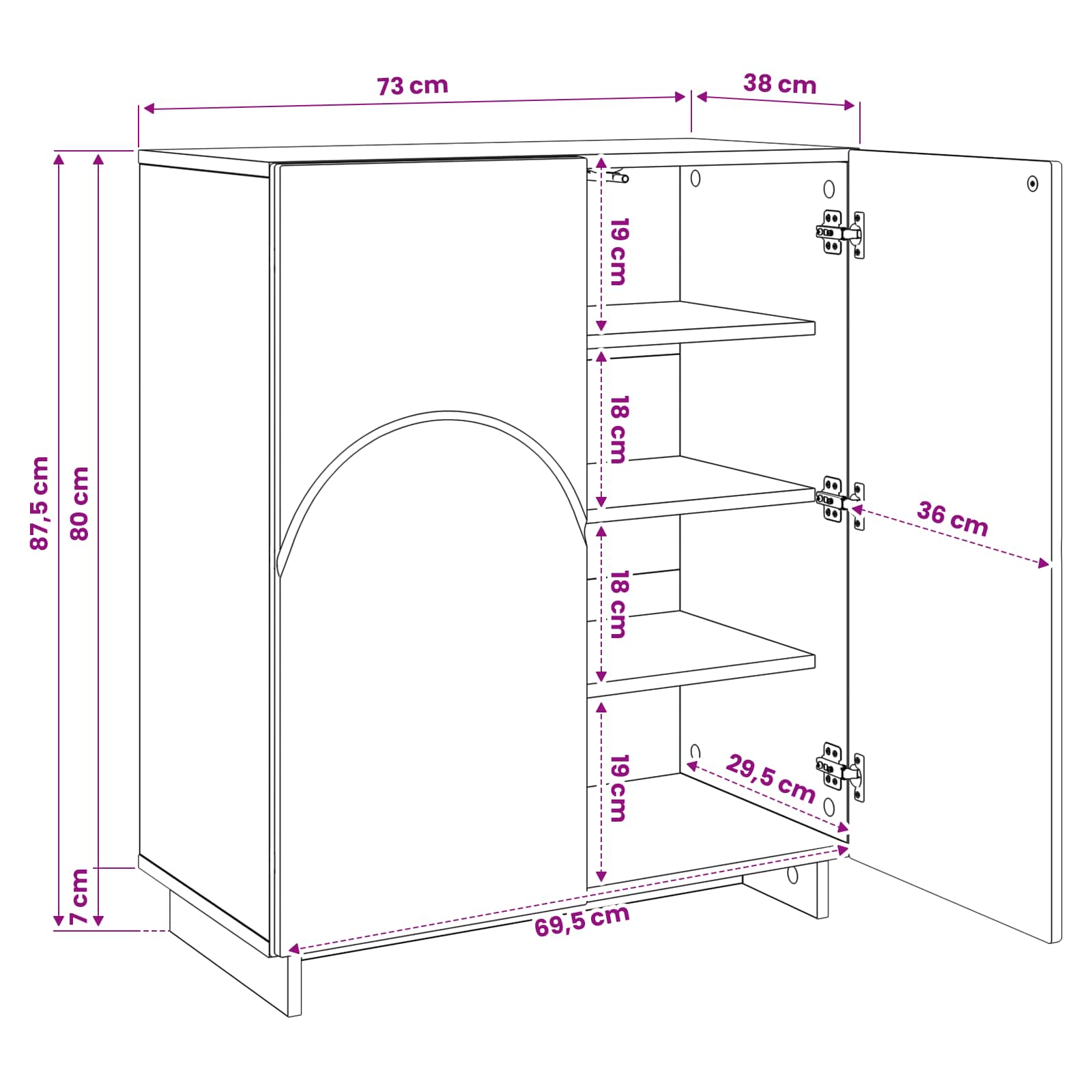 Shoe Cabinet size guide