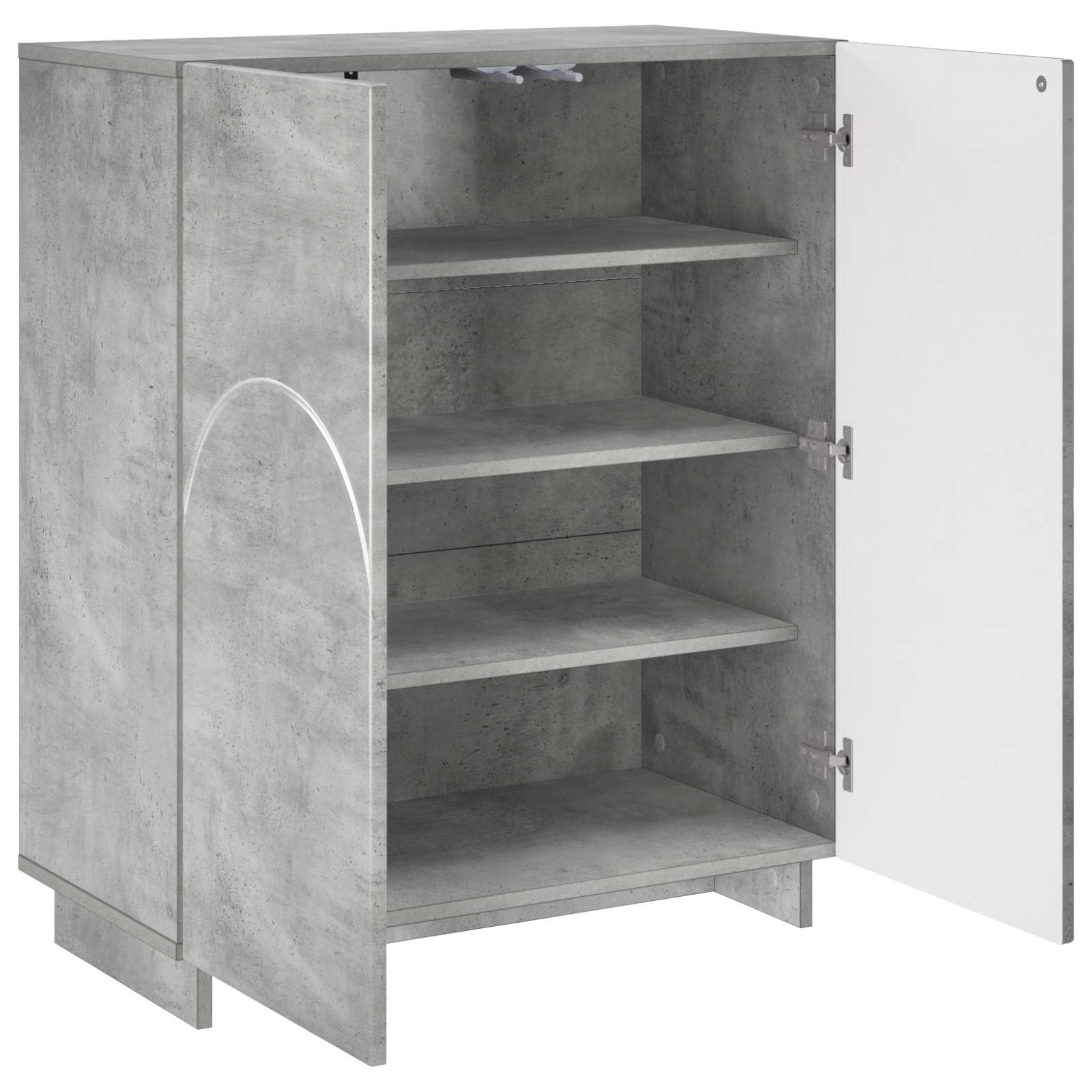 Schoenenkast 73 x 38 x 87,5 cm Bewerkt hout Betongrijs image 3