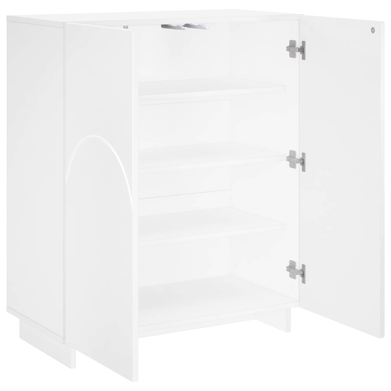 Schoenenkast 73 x 38 x 87,5 cm Bewerkt hout Hoogglans Wit image 3