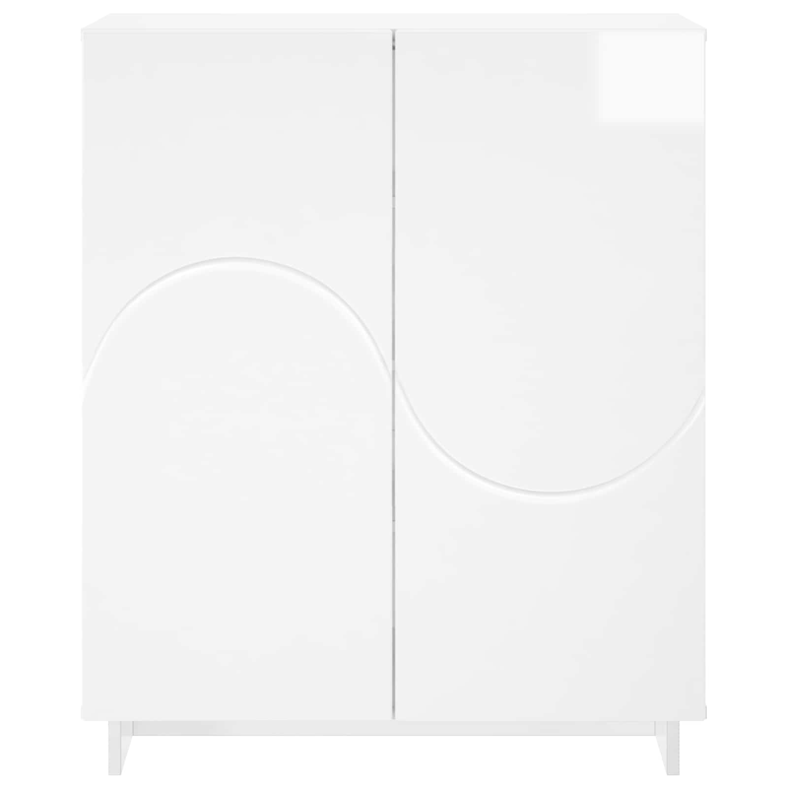 Schoenenkast 73 x 38 x 87,5 cm Bewerkt hout Hoogglans Wit image 4