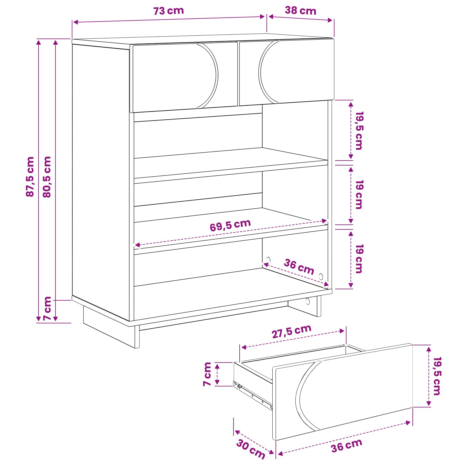 Shoe Cabinet size guide