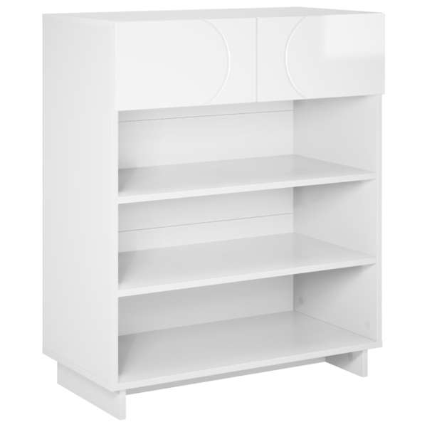 vidaXL Kinga kapp 73 x 38 x 87,5 cm Tehispuit K&otilde;rgl&auml;ikega valge