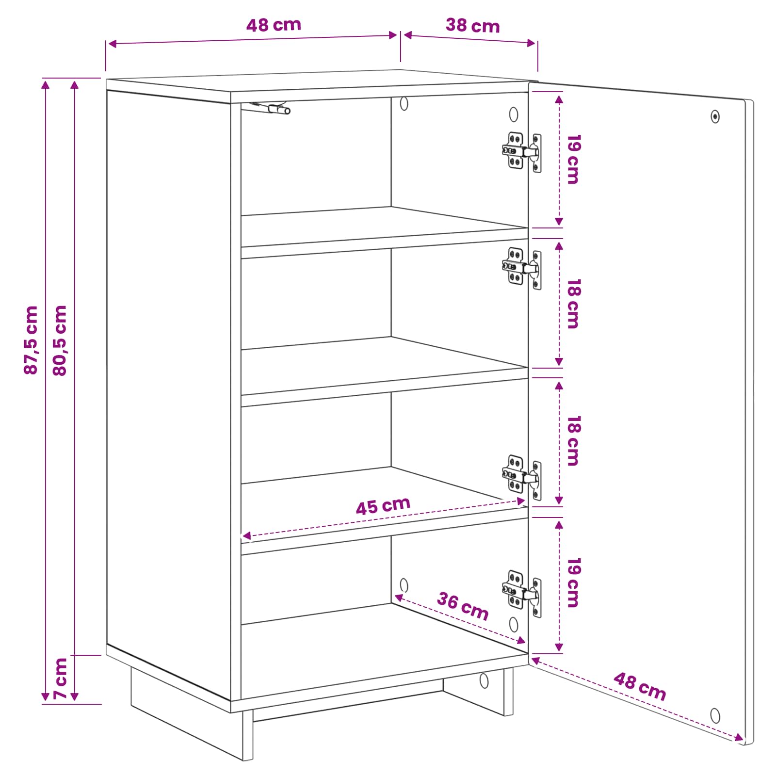 Shoe Cabinet size guide