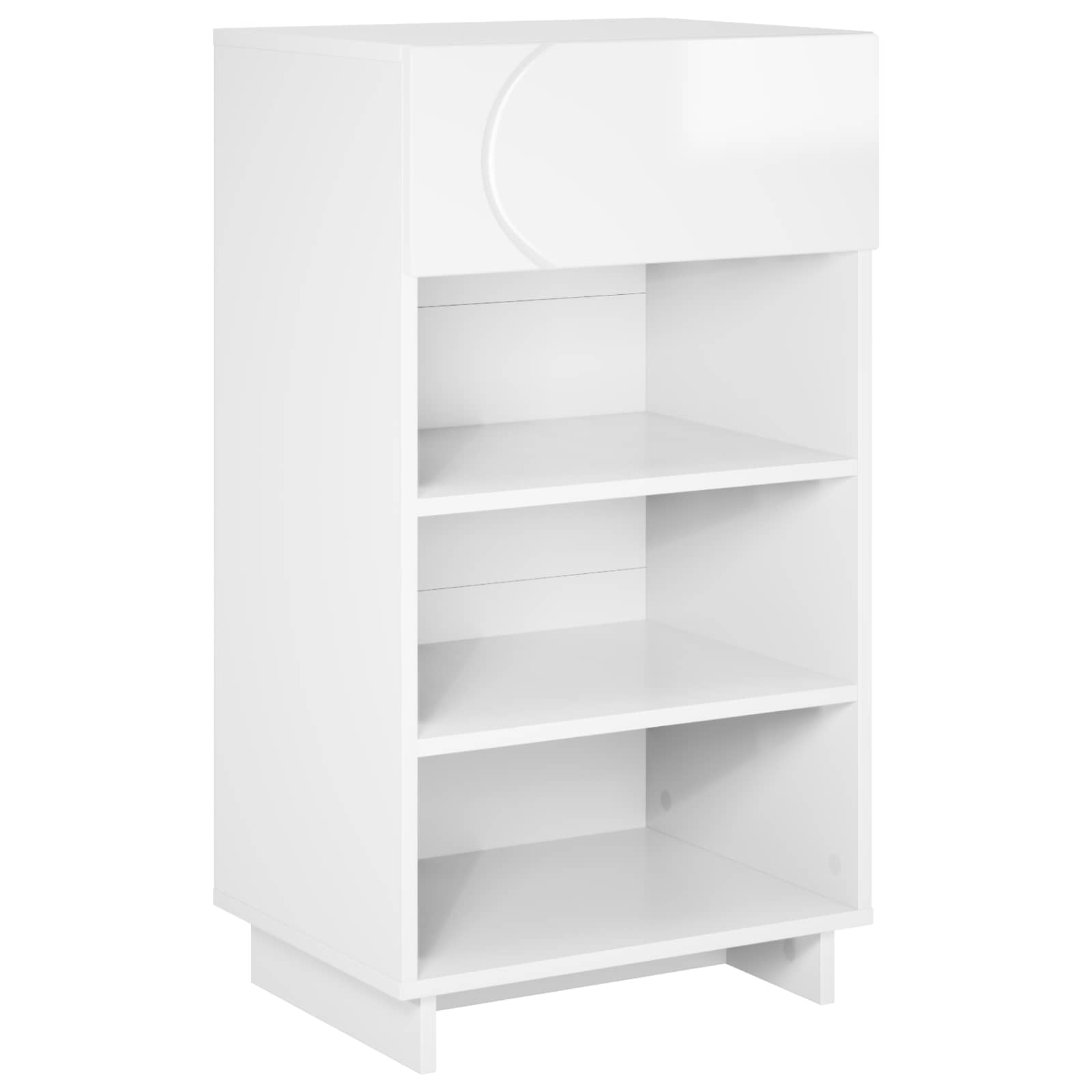 Schoenenkast 48 x 38 x 87,5 cm Bewerkt hout Hoogglans Wit image 2