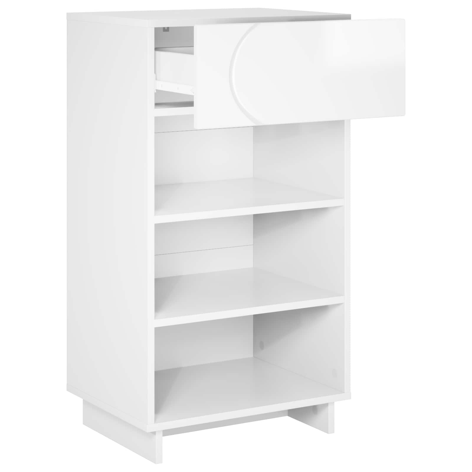 Schoenenkast 48 x 38 x 87,5 cm Bewerkt hout Hoogglans Wit image 3