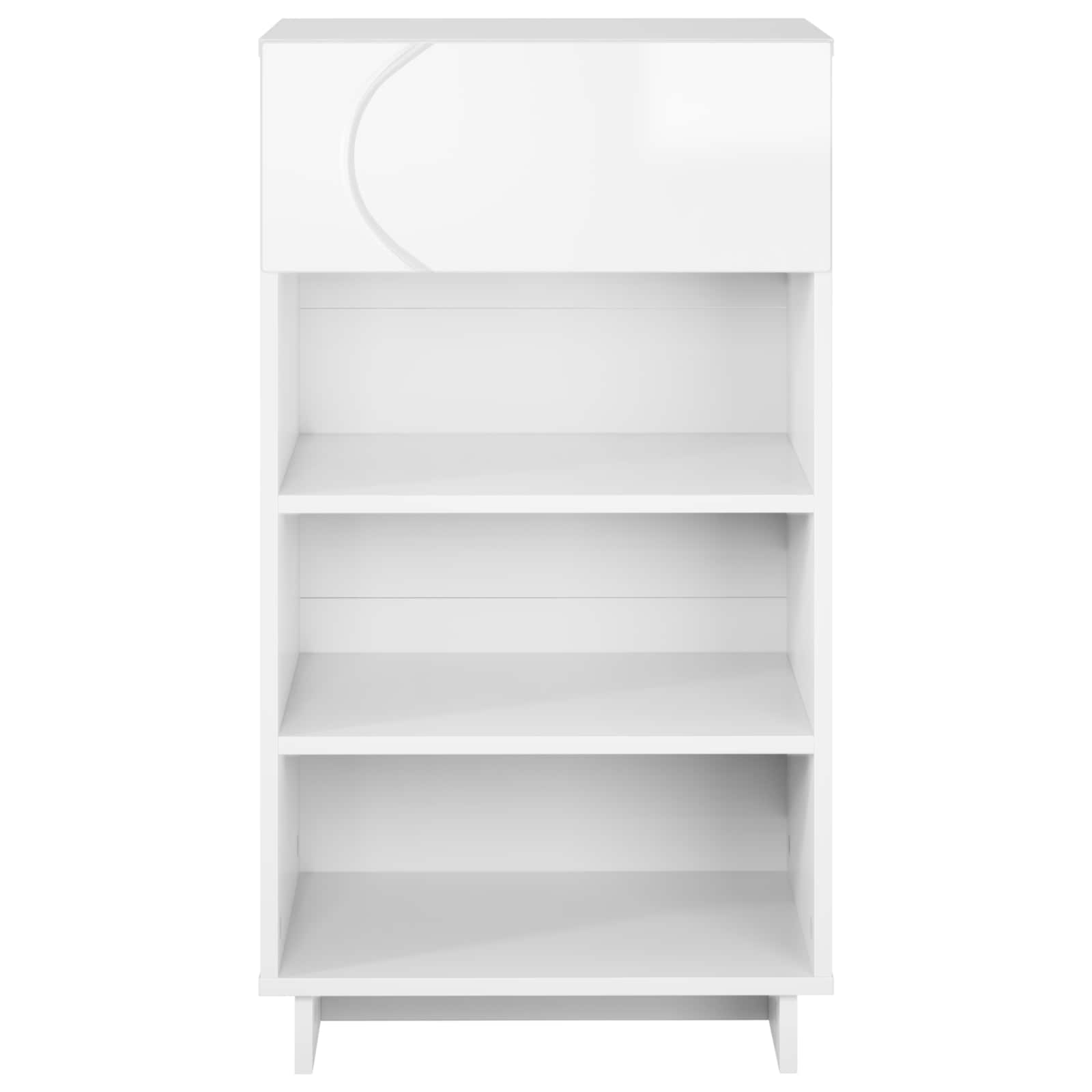 Schoenenkast 48 x 38 x 87,5 cm Bewerkt hout Hoogglans Wit image 4