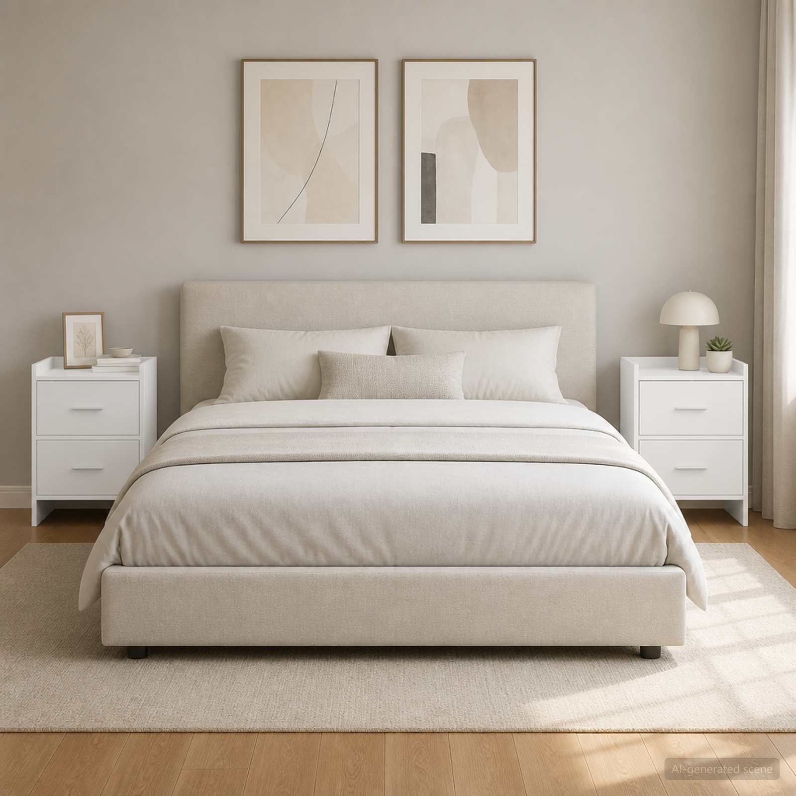 vidaXL Sengeborde 2 stk. Hvid 40 x 30 x 60 cm Konstrueret træ