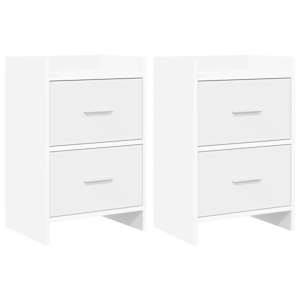 Posteljne mize 2 pcs Bela 40 x 30 x 60 cm Inženirski les