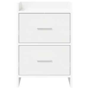 Noční stolky 2 pcs Bílá 40 x 30 x 60 cm Kompozitní dřevo - obrázek 4