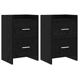 Posteljne mize 2 pcs Črni hrast 40 x 30 x 60 cm Inženirski les