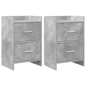 Posteljne mize 2 kos Betonsko siva 40 x 30 x 60 cm