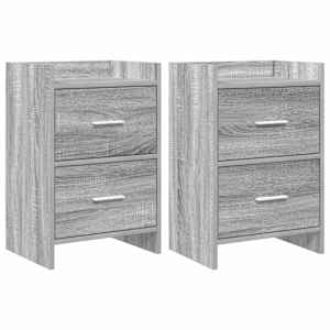 Posteljne mize 2 kos Siva Sonoma 40 x 30 x 60 cm Inženirski les