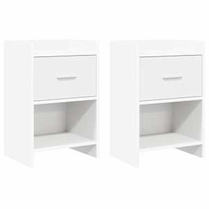 Noční stolky 2 pcs Bílá 40 x 30 x 60 cm Kompozitní dřevo - obrázek 1