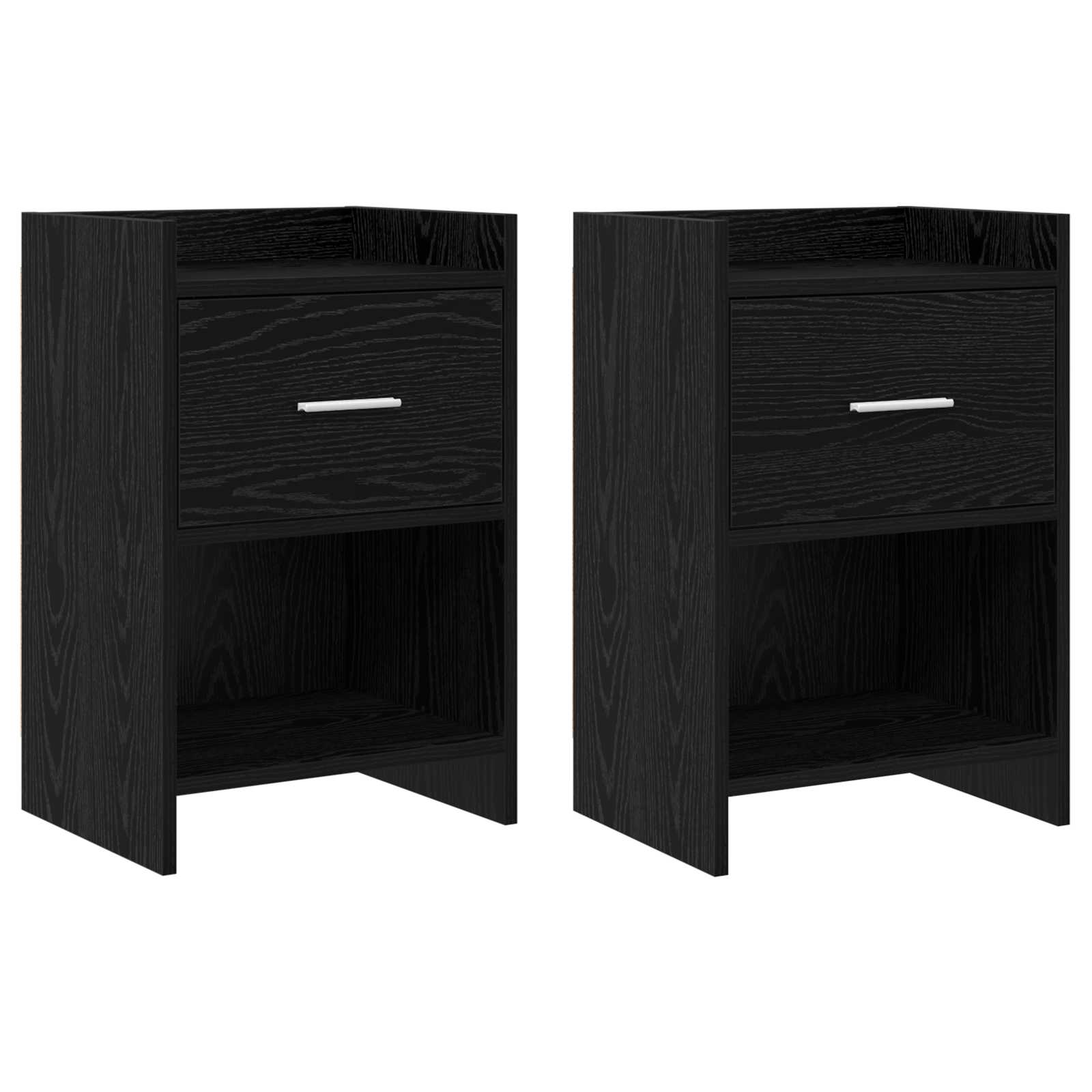 Öökapid 2 pcs Must tamm 40 x 30 x 60 cm Tehispuit