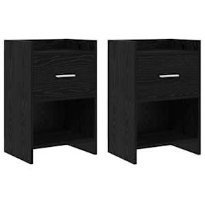 Noční stolky 2 pcs Černý dub 40 x 30 x 60 cm Kompozitní dřevo - obrázek 1