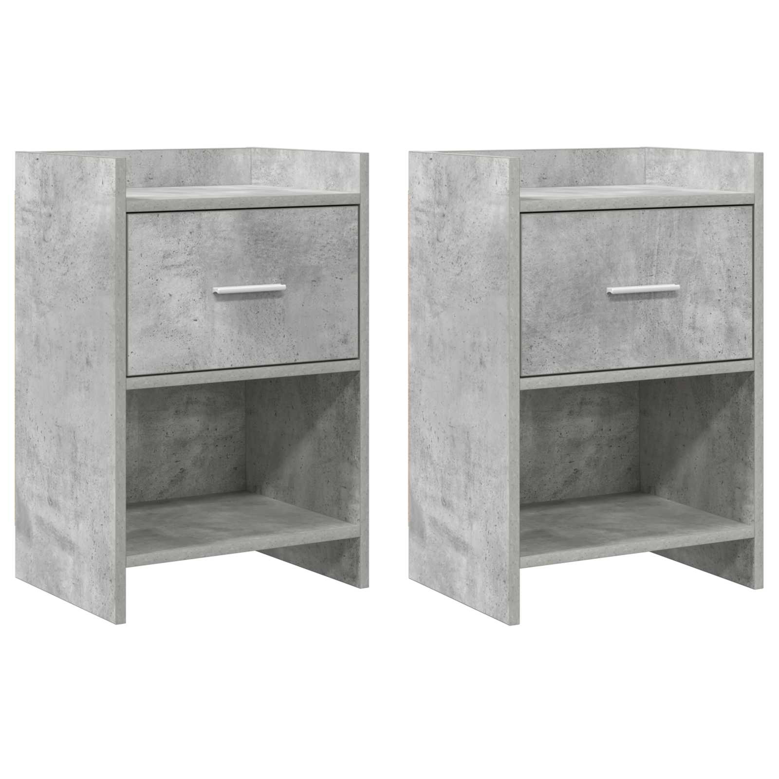 vidaXL Mese de noptieră 2 pcs Gri Beton 40 x 30 x 60 cm Lemn prelucrat