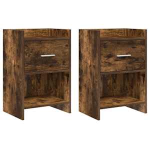 Noční stolky 2 pcs Kouřový dub 40 x 30 x 60 cm Kompozitní dřevo - obrázek 1