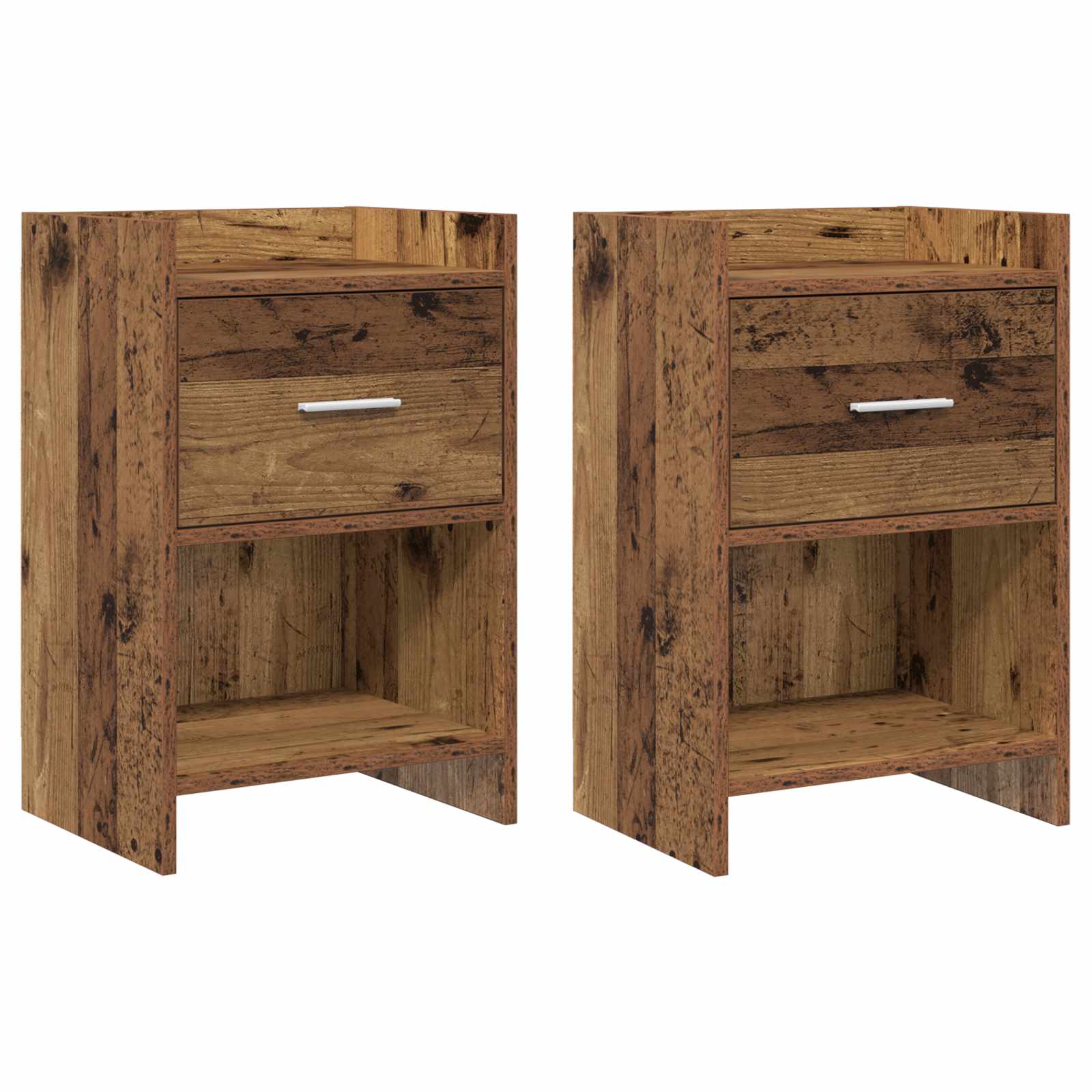 vidaXL Mese de noptieră 2 pcs Lemn vechi 40 x 30 x 60 cm