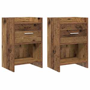 Noční stolky 2 pcs Staré dřevo 40 x 30 x 60 cm Kompozitní dřevo - obrázek 1